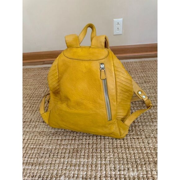 Opelle Mustard Yellow Genuine Leather Backpack Sling Bag Women Zip Closure main image 11